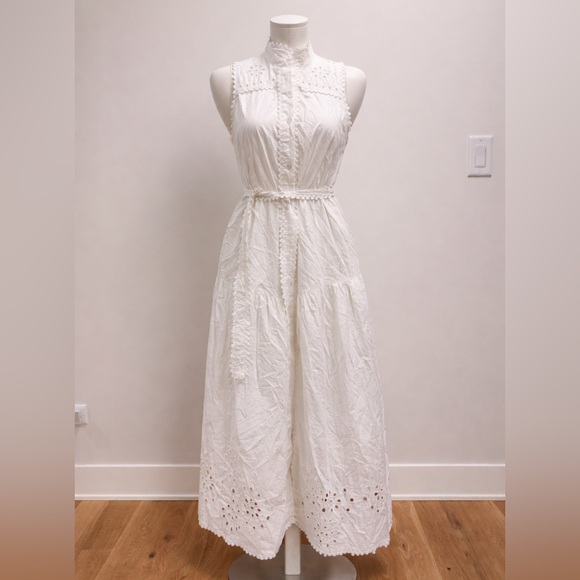 Avec Les Filles White Eyelet Lace Maxi Dress NOT for Sale - Picture 2 of 8